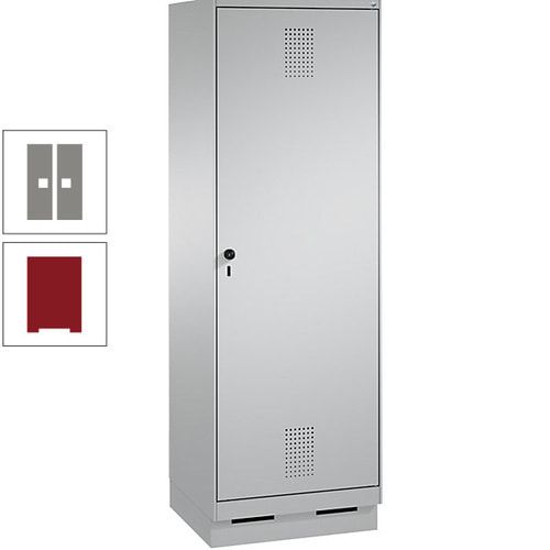 Doppel-Spind, Garderobenschrank, 1 Tür für 2 Abteile a 300 mm, Korpus anthrazitgrau, Türen anthrazitgrau, 1.800 x 600 x 500 mm (HxBxT)
