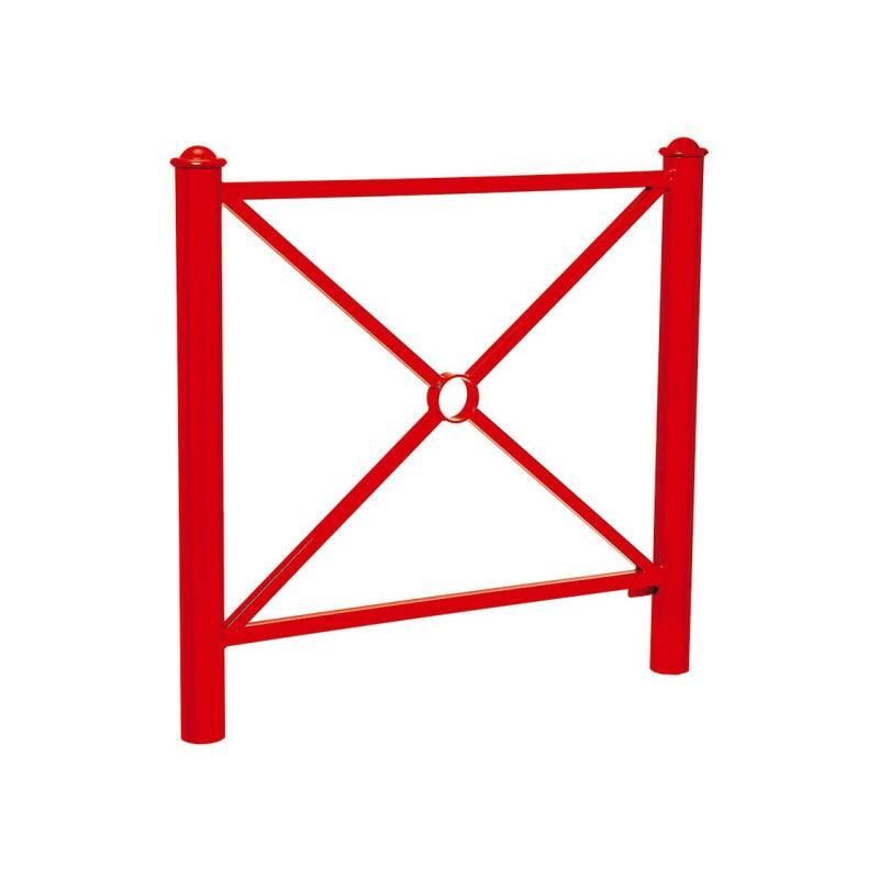 Geländer Kreuz und Kreis - 1.000 x 1.072 mm - Pfosten mit Helmkopf - Farbe enzianblau - Außengeländer Systemgeländer