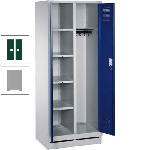 Mehrzweckschrank, Doppeltüren, Füße, 2 Abteile a 300 mm, Korpus anthrazitgrau, Tür anthrazitgrau, 1.800 x 600 x 500 mm (HxBxT)