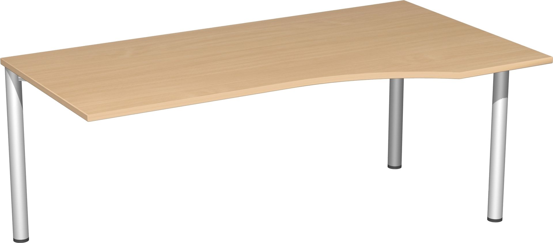 Eckschreibtisch - Ecke rechts - 4-Fuß Flex - 720 x 1.600 x 1.000 mm (HxBxT) - Gestell anthrazit - Ahorn