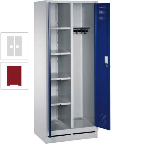 Mehrzweckschrank, Doppeltüren, Füße, 2 Abteile a 300 mm, Korpus anthrazitgrau, Tür anthrazitgrau, 1.800 x 600 x 500 mm (HxBxT)