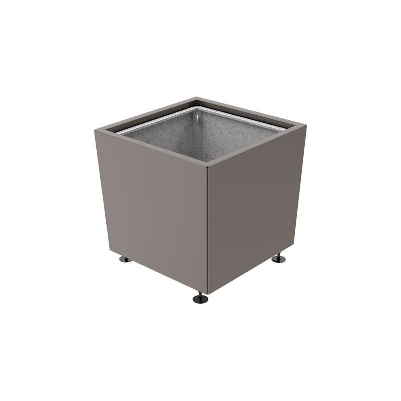 Pflanzkübel, 2 mm Stahlblech fvz, innen Blech feuerverzinkt mit Verladungsgriffen, verstellbare Füße, 760 x 785 x 785 mm (HxBxT), enzianblau
