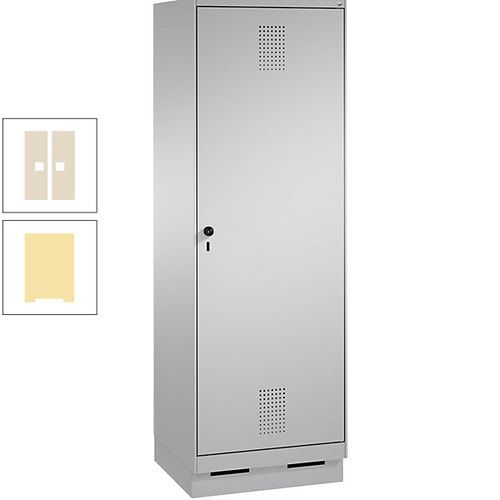 Doppel-Spind, Garderobenschrank, 1 Tür für 2 Abteile a 300 mm, Korpus anthrazitgrau, Türen anthrazitgrau, 1.800 x 600 x 500 mm (HxBxT)