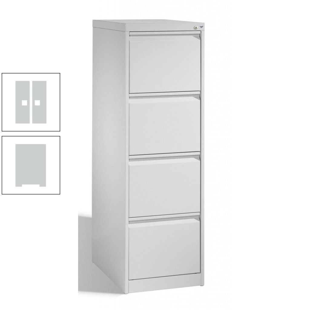 Hängeregisterschrank, Hängeregistratur, Aktenschrank, DIN A4, 4 Auszüge, einbahnig, Farbe lichtgrau, 1.357 x 433 x 590 mm (HxBxT)
