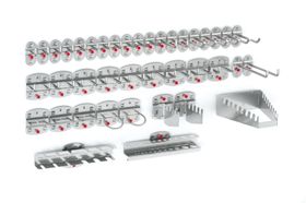 Werkzeughalterset, Hakenset, 40-teilig, für Lochplatten, Schraubsystem, Farbe wählbar