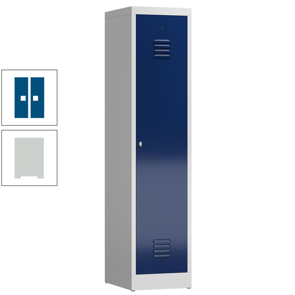 Garderobenschrank, Garderobenspind, 1 Abteil, Abteiltrennwand, 1.800 x 415 x 500 mm (HxBxT), Stahl, Drehriegel, Korpus: lichtgrau, Front: anthrazit