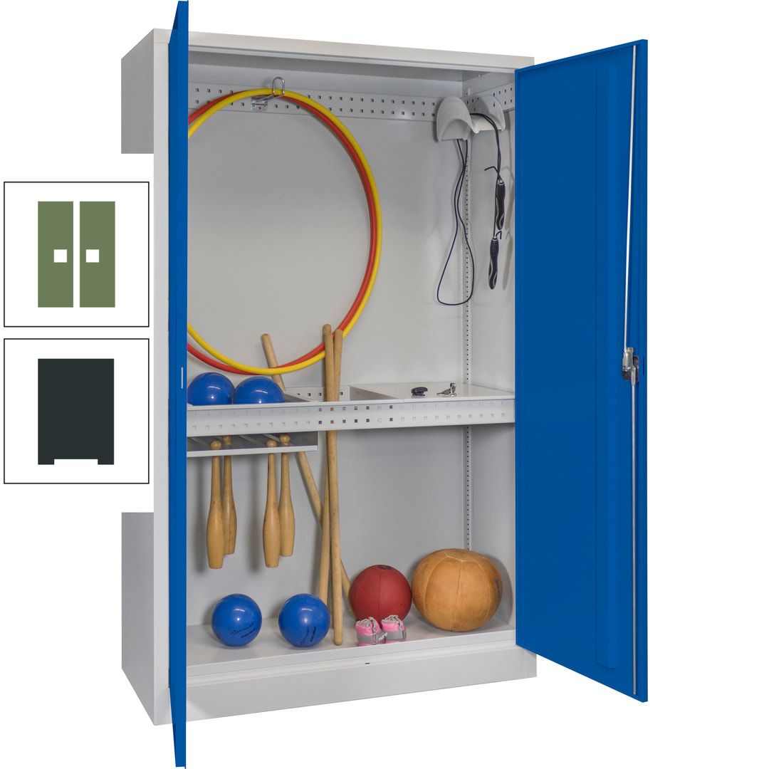 Sportschrank - Vollblechtüren - Variante 3 - 1.950x1.200x500 mm (HxBxT) - anthrazitgrau