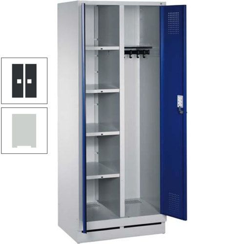 Mehrzweckschrank, Doppeltüren, Füße, 2 Abteile a 300 mm, Korpus anthrazitgrau, Tür anthrazitgrau, 1.800 x 600 x 500 mm (HxBxT)