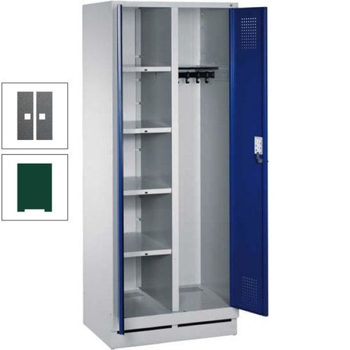 Mehrzweckschrank, Doppeltüren, Füße, 2 Abteile a 300 mm, Korpus anthrazitgrau, Tür anthrazitgrau, 1.800 x 600 x 500 mm (HxBxT)