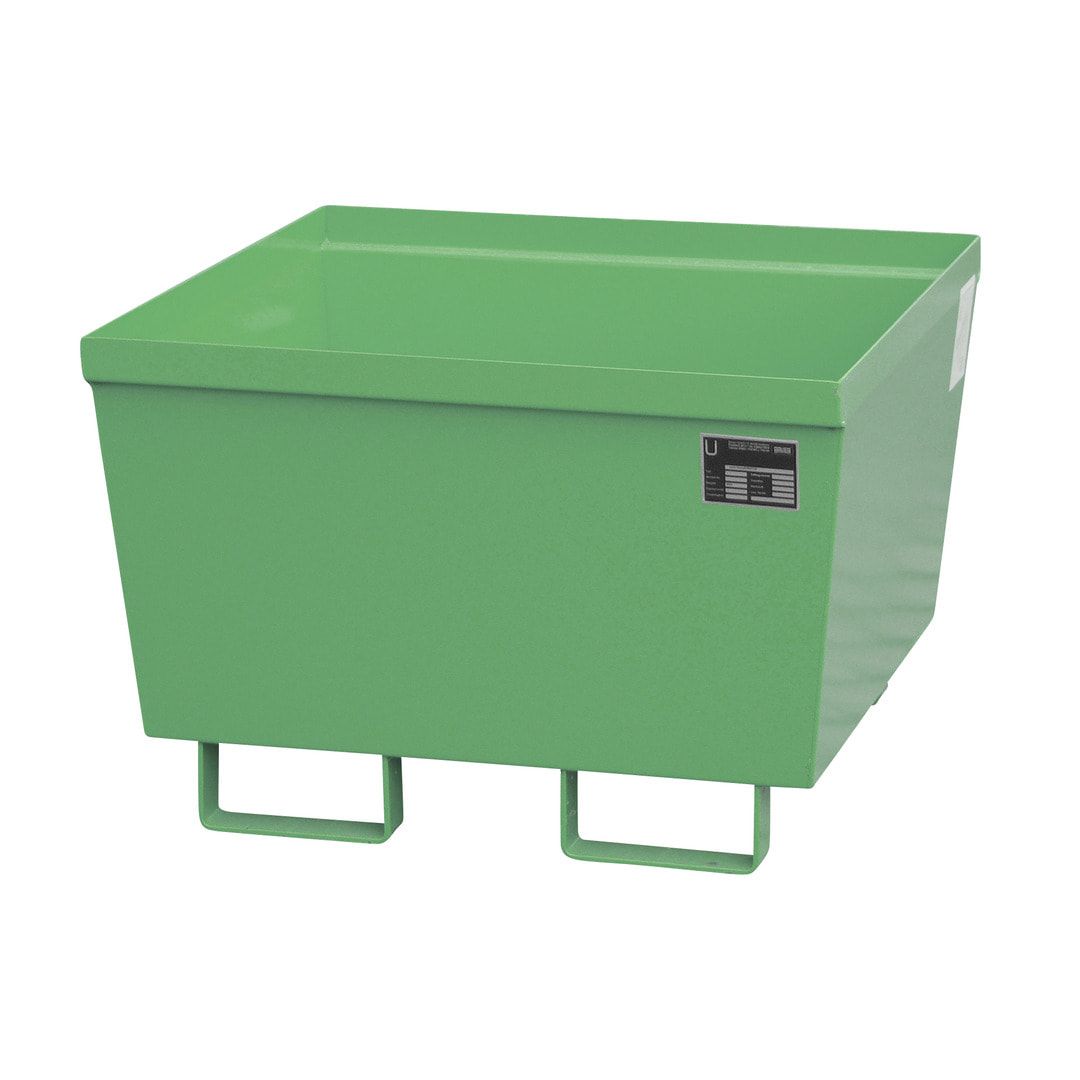 Ineinander stapelbare Auffangwanne - Stahl - 229 l Volumen - Breite 800 mm - feuerrot