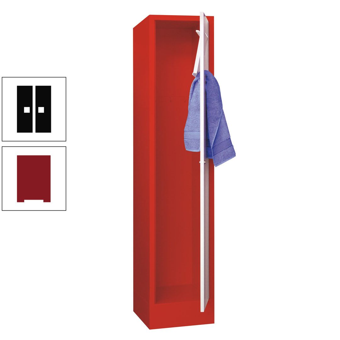 Wäschesammelschrank - 1.850 x 400 x 500 mm (HxBxT) - Sockel - Drehriegel - anthrazitgrau
