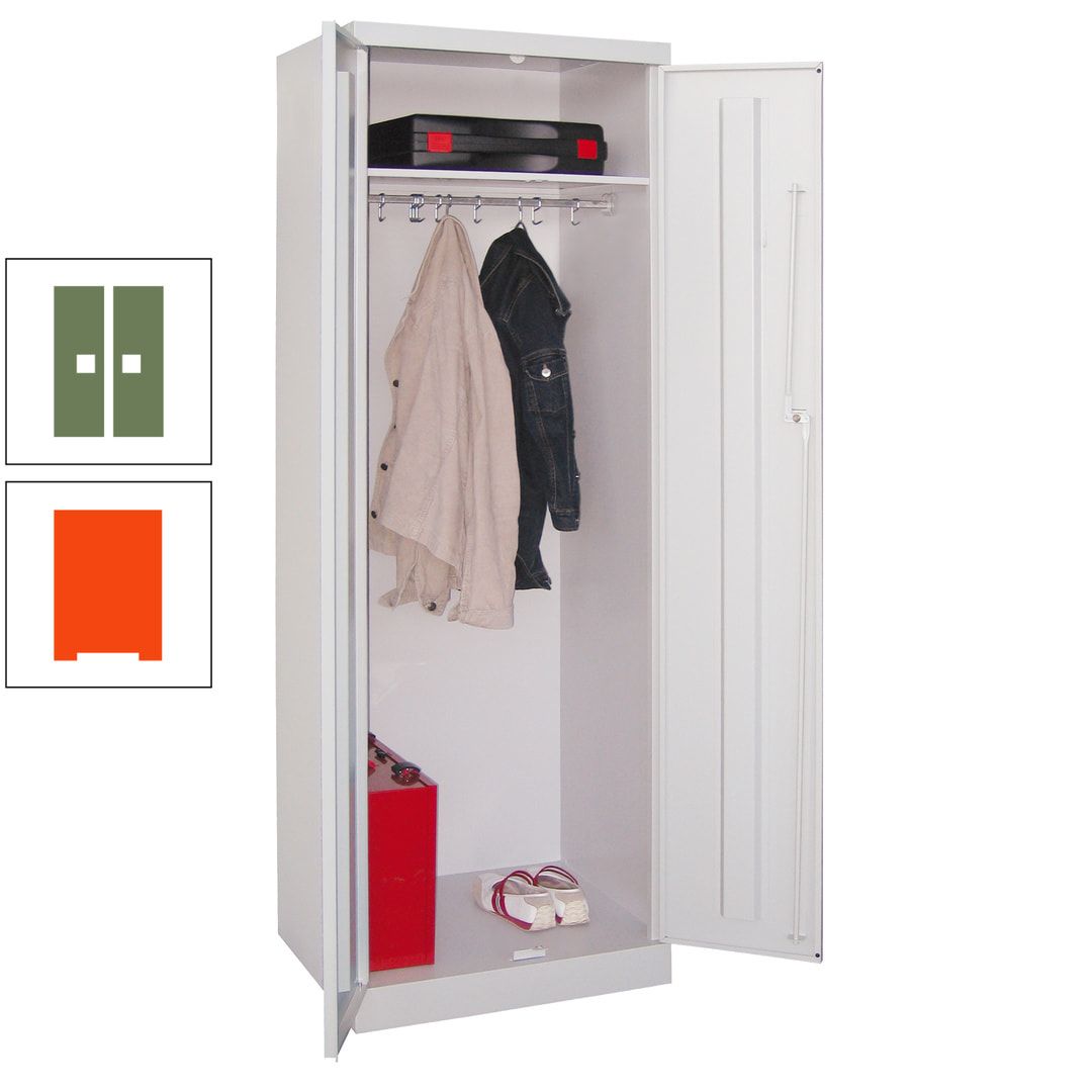 Garderobenschrank - 1 Fachboden - Kleiderstange - 1.800x600x500 mm (HxBxT) - Zylinderschloss - anthrazitgrau