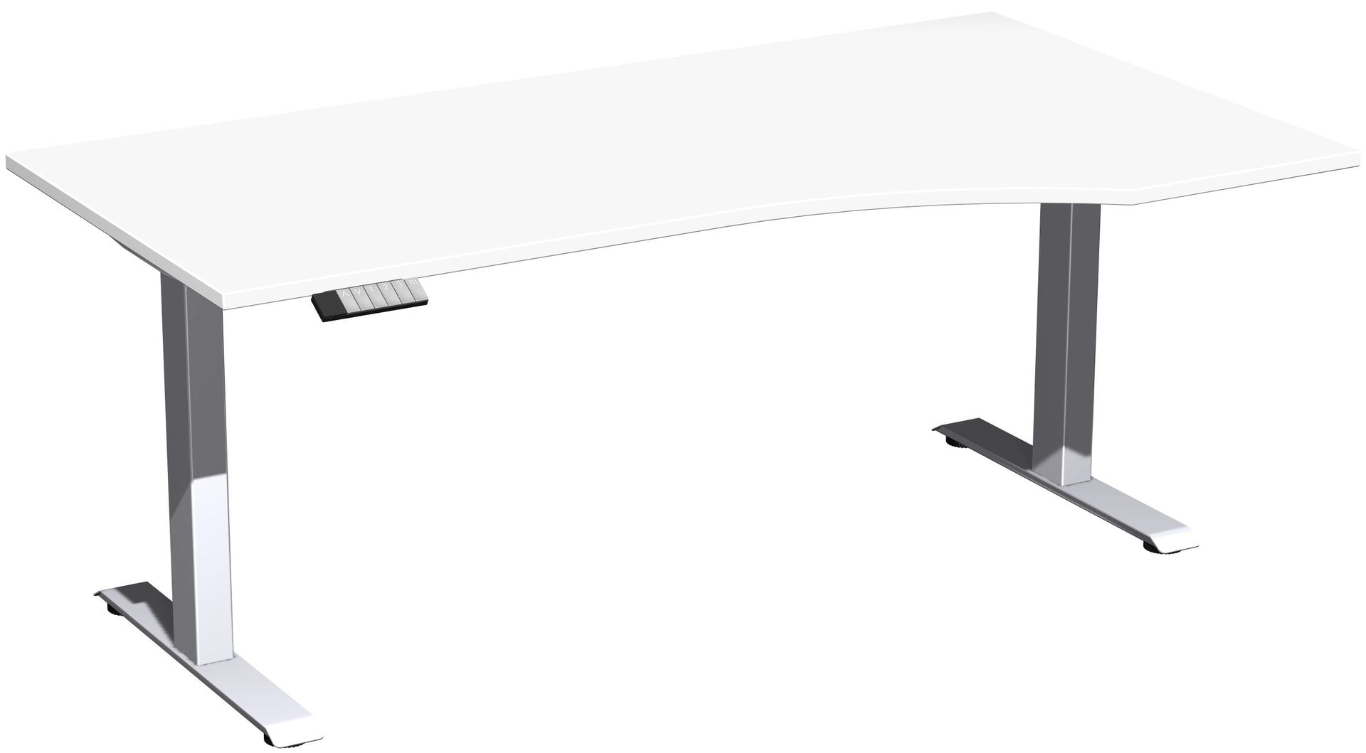 Eckschreibtisch, Ecke rechts, Elevate Basic, elektronisch höhenverstellbar, 730 - 1.230 x 1.800 x 1.000 mm (HxBxT), Gestell anthrazit, Dekor Ahorn