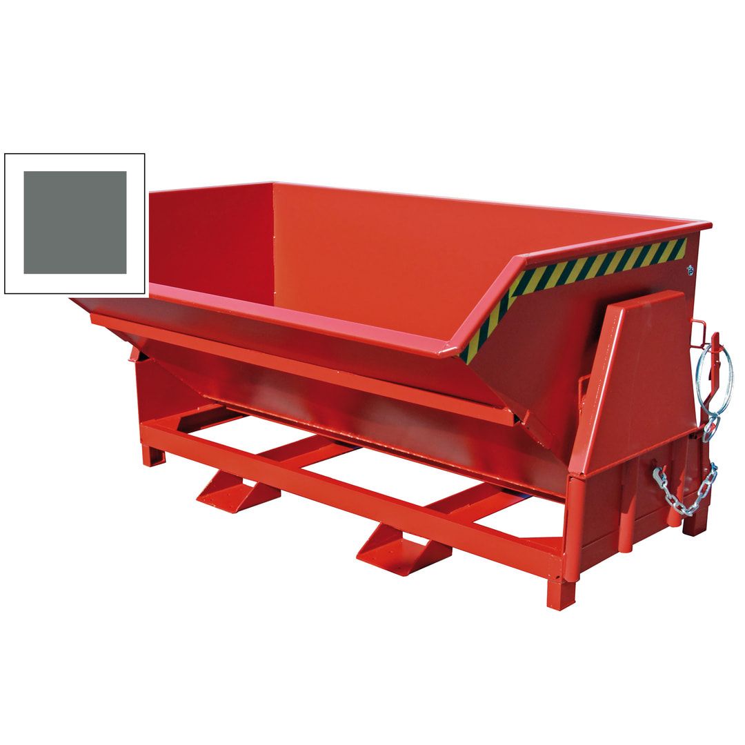 BAUER Kippbehälter - 1.000 l Volumen - 2.000 kg - Abrollmechanismus - feuerrot