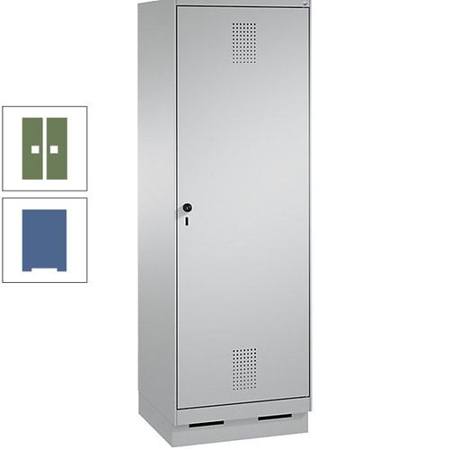 Doppel-Spind, Garderobenschrank, 1 Tür für 2 Abteile a 300 mm, Korpus anthrazitgrau, Türen anthrazitgrau, 1.800 x 600 x 500 mm (HxBxT)