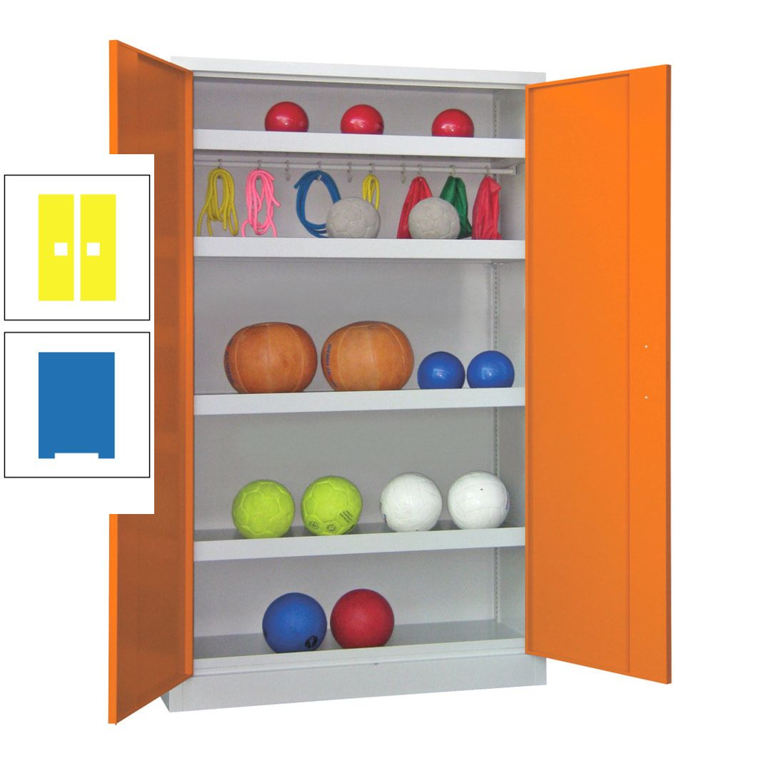 Ballschrank - Vollblechtüren - 4 Böden - 1 Hakenleiste - 1.950x1.200x500 mm (HxBxT) - anthrazitgrau