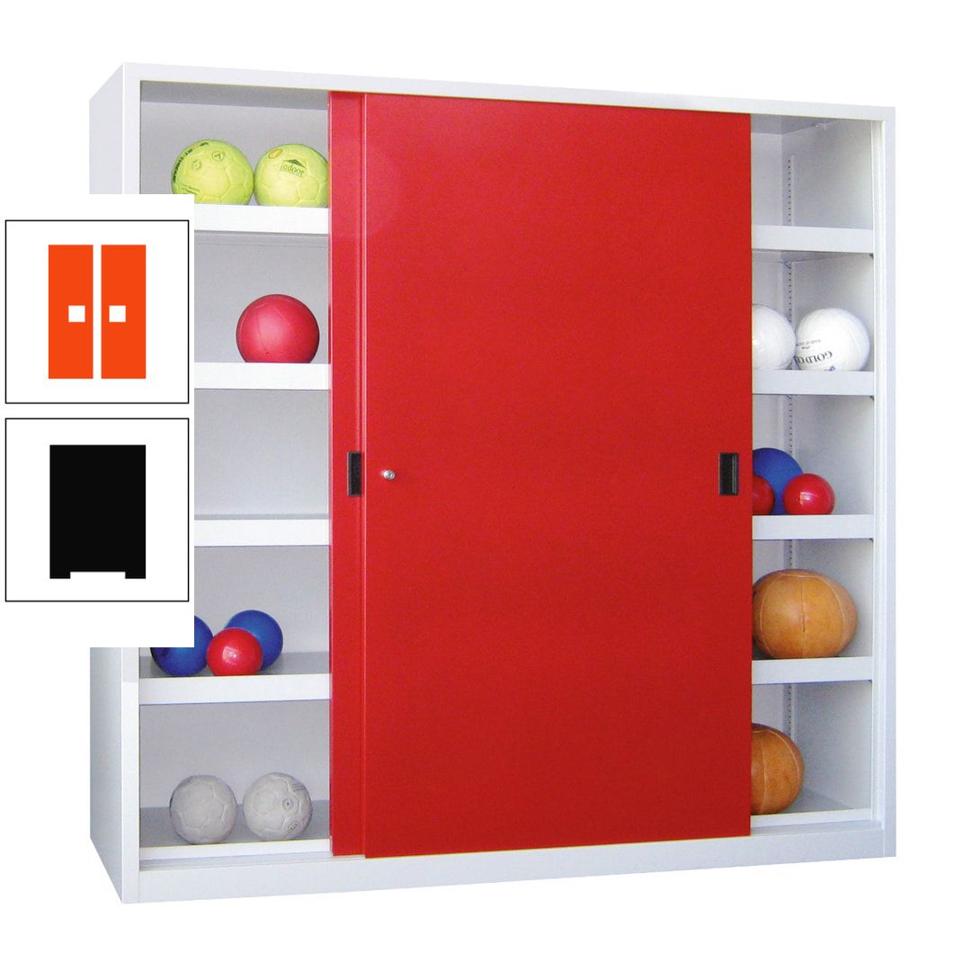 Ballschrank - Schiebetüren - Trennwand - 8 Böden - 1.950x1.500x600 mm (HxBxT) - anthrazitgrau
