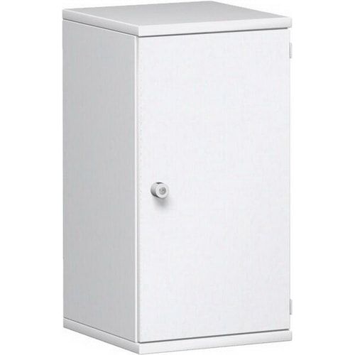 Flügeltürenschrank, Holztüren, Schloßseite links, 2 Ordnerhöhen, 1 Einlegeboden, 768 x 600 x 425 mm (HxBxT), Frontfarbe Ahorn, Korpusfarbe Ahorn
