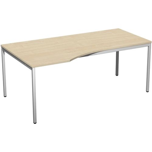 Schreibtisch - 4-Fuß Eco - Eckschreibtisch links- 720 x 1.800 x 1.000 mm (HxBxT) - Gestell lichtgrau - Ahorn