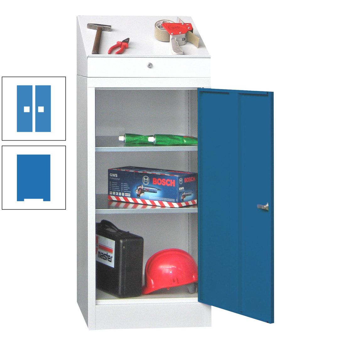 Stehpult mit Schrank - Vollblechtür - Zylinderschloss - 1.270x500x500 mm (HxBxT) - anthrazitgrau