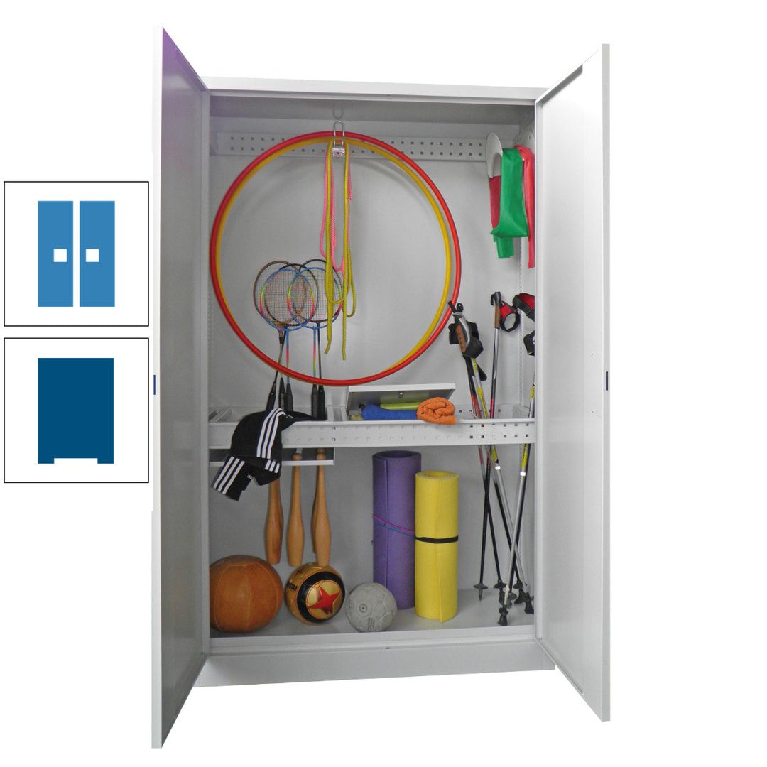 Sportschrank - Vollblechtüren - Variante 1 - 1.950x1.200x500 mm (HxBxT) - anthrazitgrau