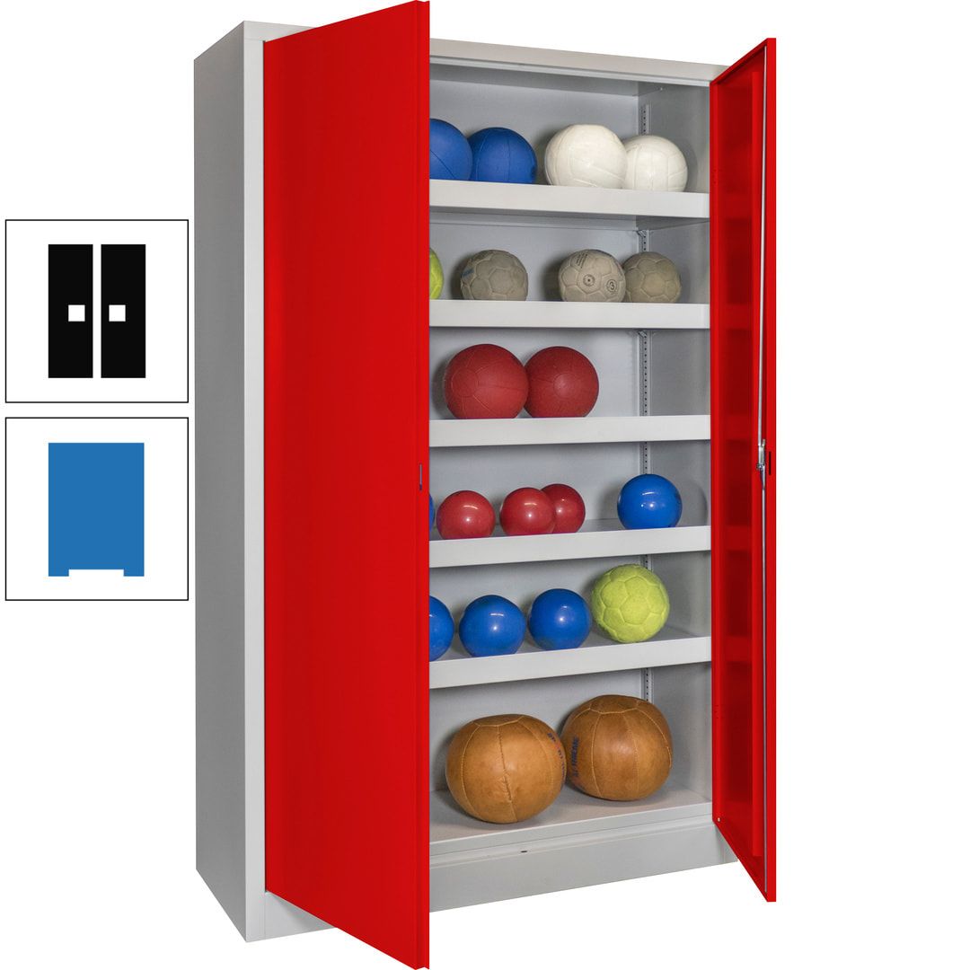 Ballschrank - Vollblechtüren - 5 Böden - 1.950x1.200x500 mm (HxBxT) - anthrazitgrau