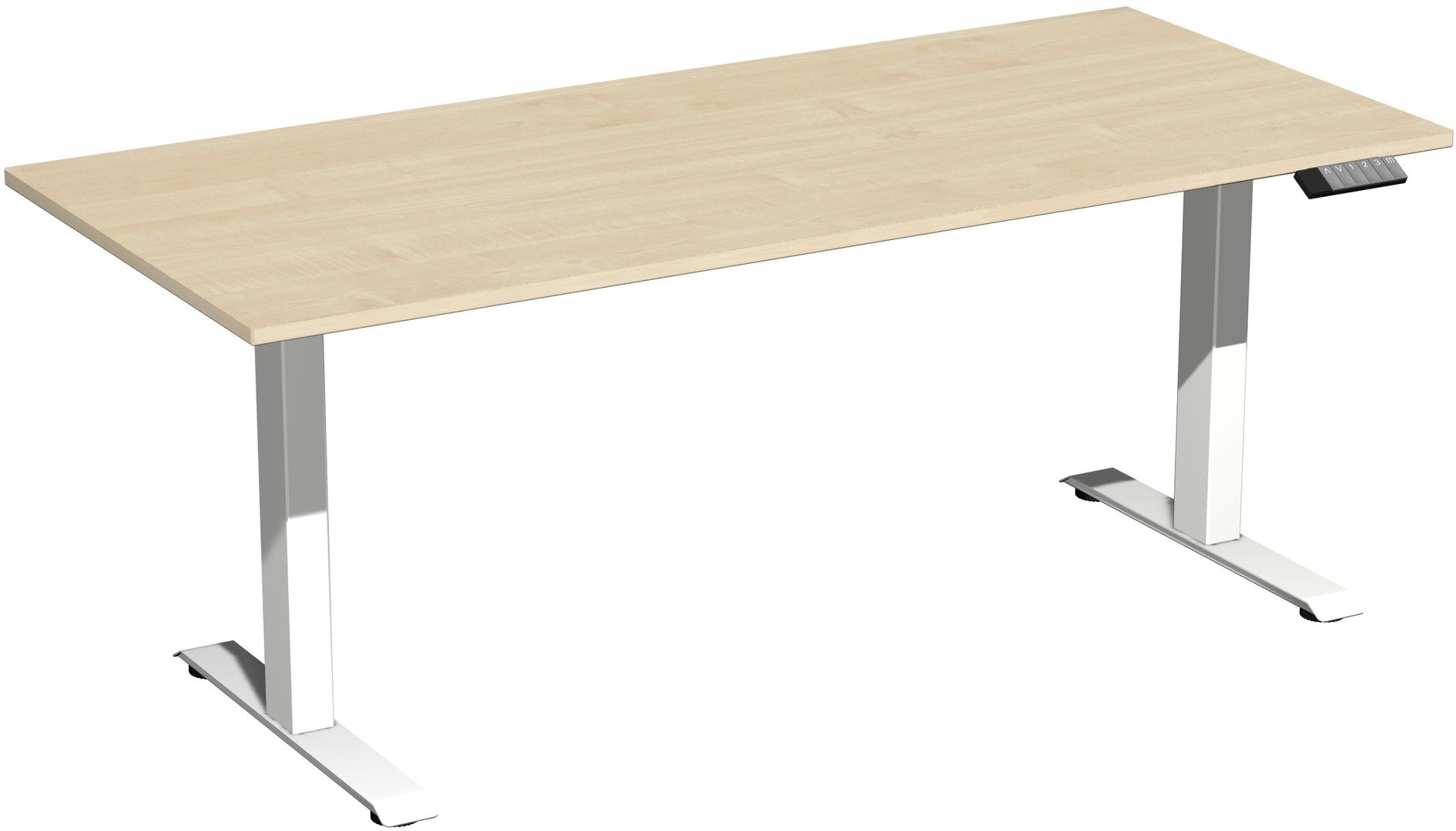 Schreibtisch, Elevate Basic, elektronisch höhenverstellbar, 730 - 1.230 x 1.200 x 800 mm (HxBxT), Gestell anthrazit, Dekor Ahorn