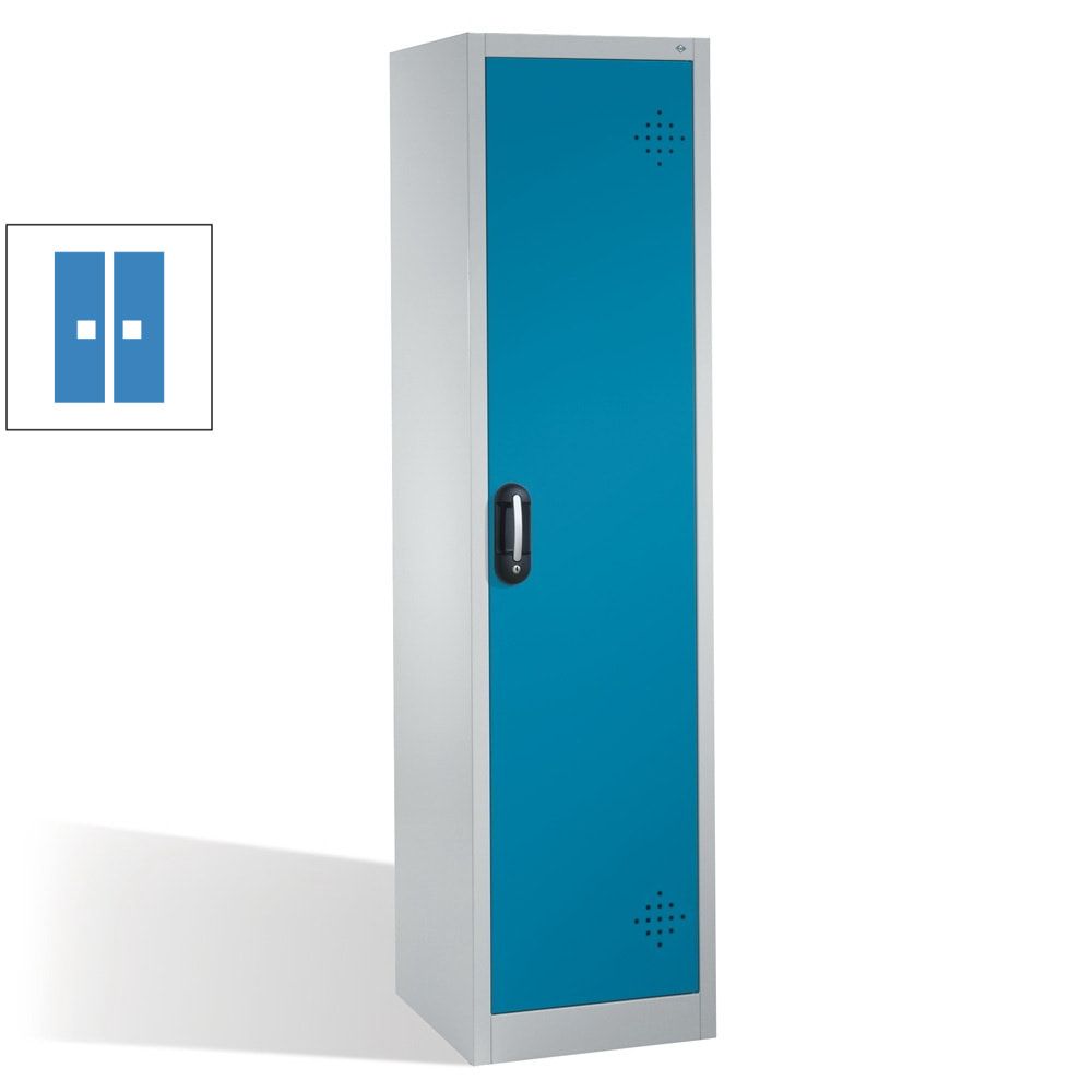 C+P Umweltschrank mit 4 Wannenböden, für wassergefährdende Stoffe, mit Flügeltür, 1.950 x 500 x 500 mm (HxBxT), Farbe lichtgrau