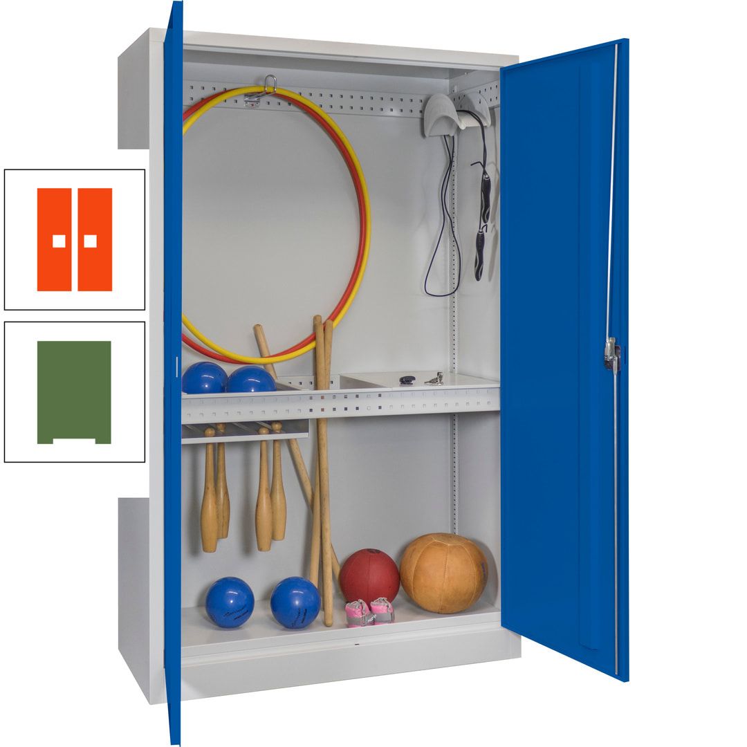 Sportschrank - Vollblechtüren - Variante 3 - 1.950x1.200x500 mm (HxBxT) - anthrazitgrau