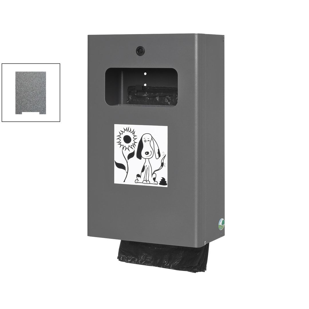 Hundetoilette - Beutelspender - Wand- oder Pfostenbefestigung - 430 x 265 x 148 mm (HxBxT) - Eisenglimmer