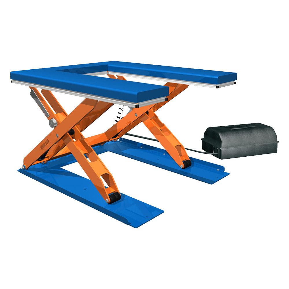 Flachform Hubtisch - Traglast 2.000 kg - U-Form - Fußschalter - 1.180 x 1.350 mm (BxT) - elektrohydraulisch