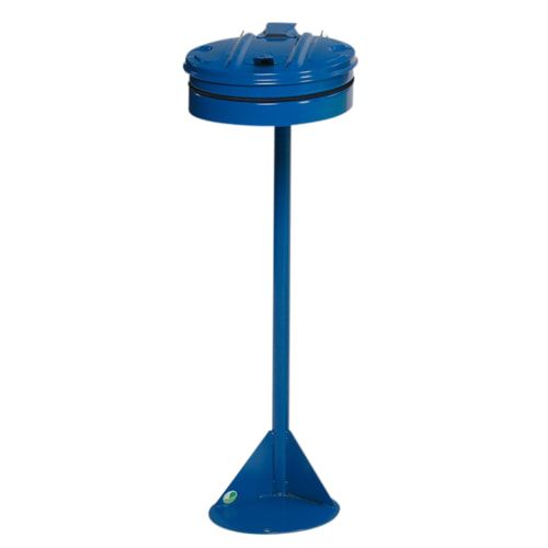 Müllsackhalter - Standgerät - Stahl - mit Deckel - für 120 l Säcke - 1.050 x 370 x 465 mm (HxBxT) - enzianblau