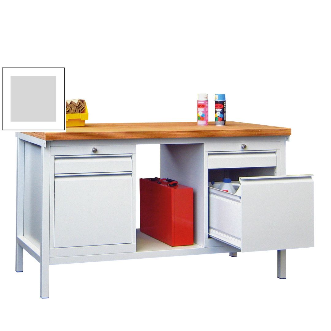 Werkbank mit Schubladenblöcken - 900 x 1.500 x 700 (HxBxT) - anthrazitgrau