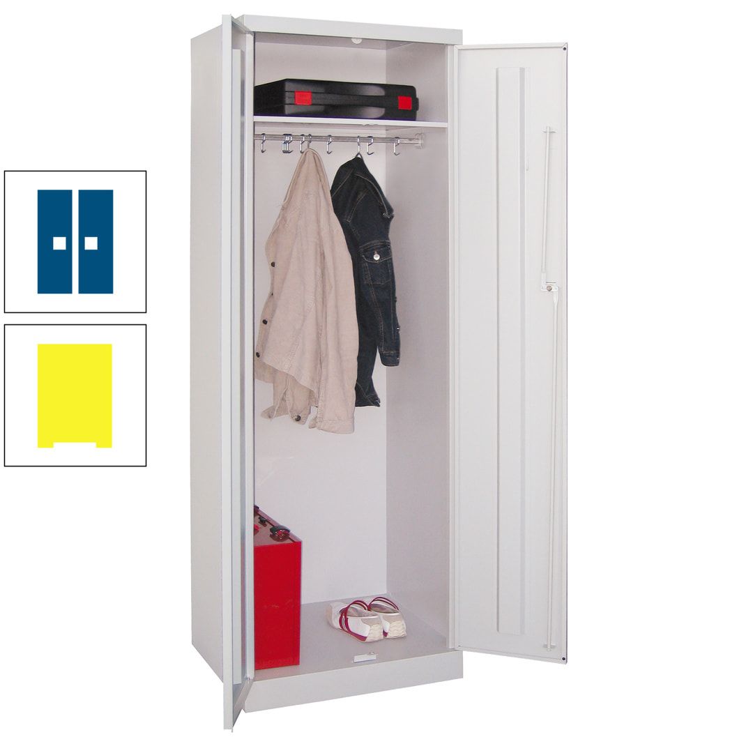 Garderobenschrank - 1 Fachboden - Kleiderstange - 1.800x600x500 mm (HxBxT) - Zylinderschloss - anthrazitgrau