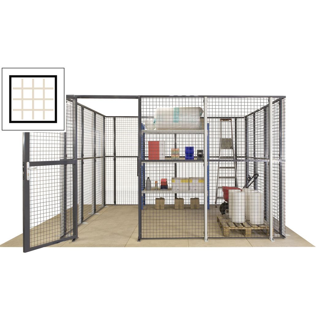 Maschinen Schutzgitter - Hallentrennwand - Sicherheitszaun - Tür - 72 m - 2.200 x 21.400 x 15.400 mm (HxBxT) - enzianblau