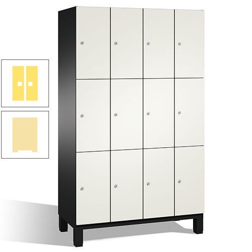 Fächerschrank, Stahlschrank, 12 Fächer, Türöffnungsbegrenzer, mit Füßen, Korpus lichtgrau, Tür anthrazitgrau, 1.980 x 1.200 x 525 mm (HxBxT)