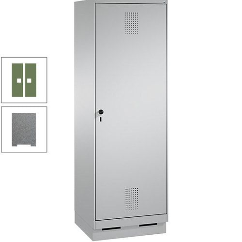 Doppel-Spind, Garderobenschrank, 1 Tür für 2 Abteile a 300 mm, Korpus anthrazitgrau, Türen anthrazitgrau, 1.800 x 600 x 500 mm (HxBxT)