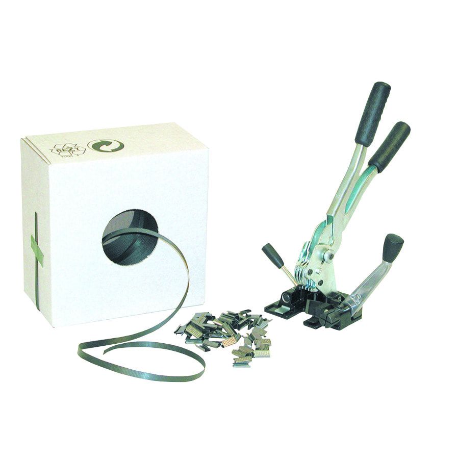 Umreifungs-Set - Bandbreite 13 mm - einteiliges Spann- und Verschlussgerät - 1.000 m PP Kunststoffband