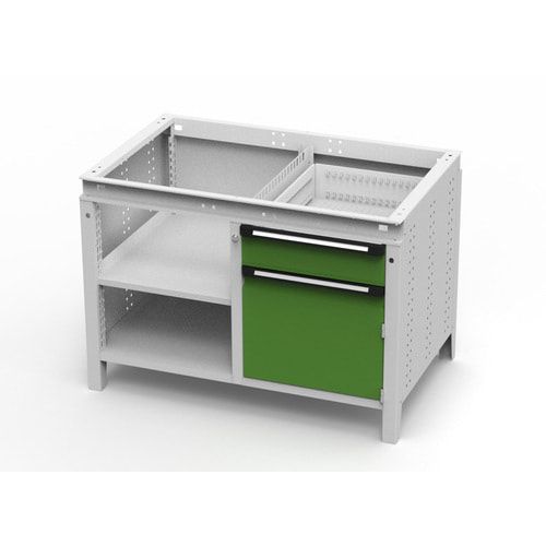 OTTOKIND Werkbank - bündige Arbeitsplatte - 850 x 1.150 x 750 mm (HxBxT) - 1 Schublade - Schrank - 2 Ablageböden - lichtgrau