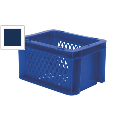 Eurobox - Eurokasten - Volumen 2 l - Boden und Wände durchbrochen - 120 x 100 x 200 mm (HxBxT) - VE 16 Stk. - blau