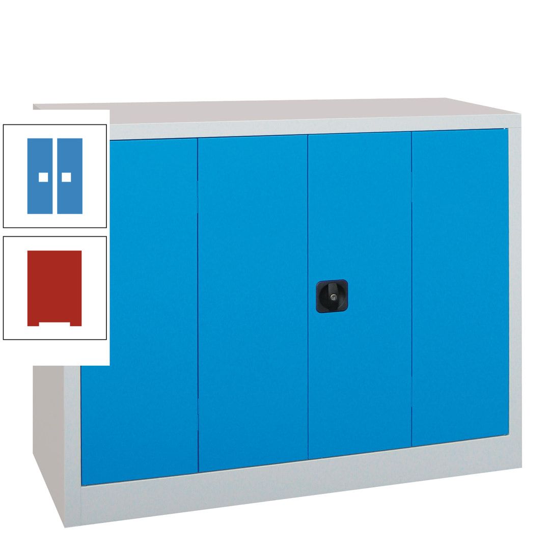 Falttürenschrank - 1.000x1.200x400 mm (HxBxT) - 2 Einlegeböden, gepulvert - Zylinderschloss - anthrazitgrau
