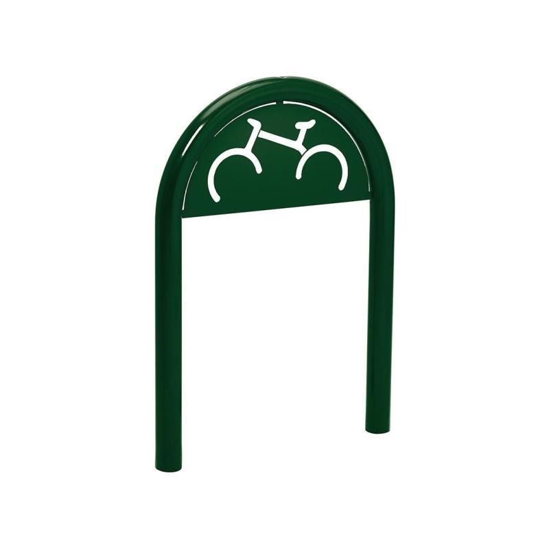 Fahrradbügel - Fahrradständer - mit Beschilderung - Einbetonierung - Stahl - Büroklammerform - 1.000 x 625 mm (HxB) - enzianblau