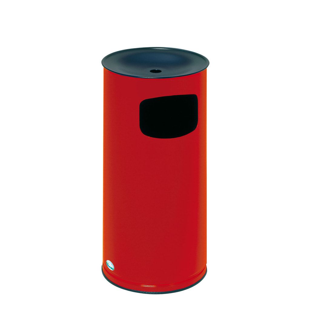 Abfallsammler - schwarzer Ascheraufsatz - rund - Volumen 44 l - 710 x 355 x 355 mm (HxBxT) - Edelstahl