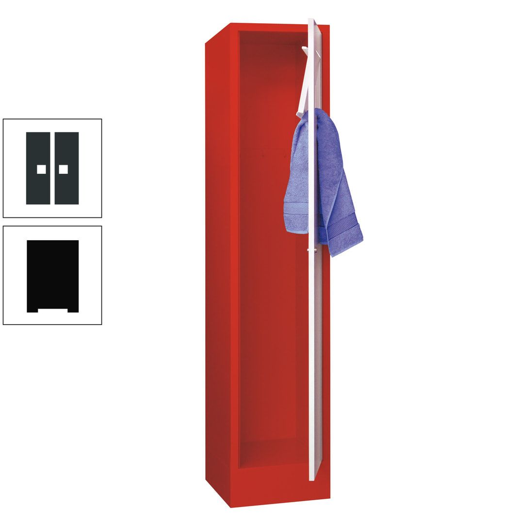 Wäschesammelschrank - 1.850 x 400 x 500 mm (HxBxT) - Sockel - Drehriegel - anthrazitgrau