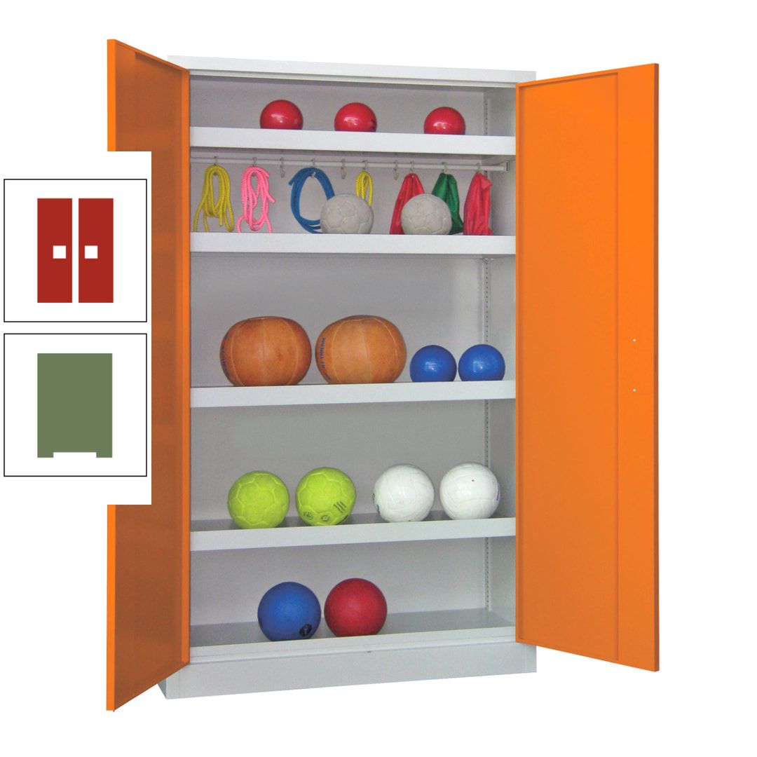 Ballschrank - Vollblechtüren - 4 Böden - 1 Hakenleiste - 1.950x1.200x500 mm (HxBxT) - anthrazitgrau