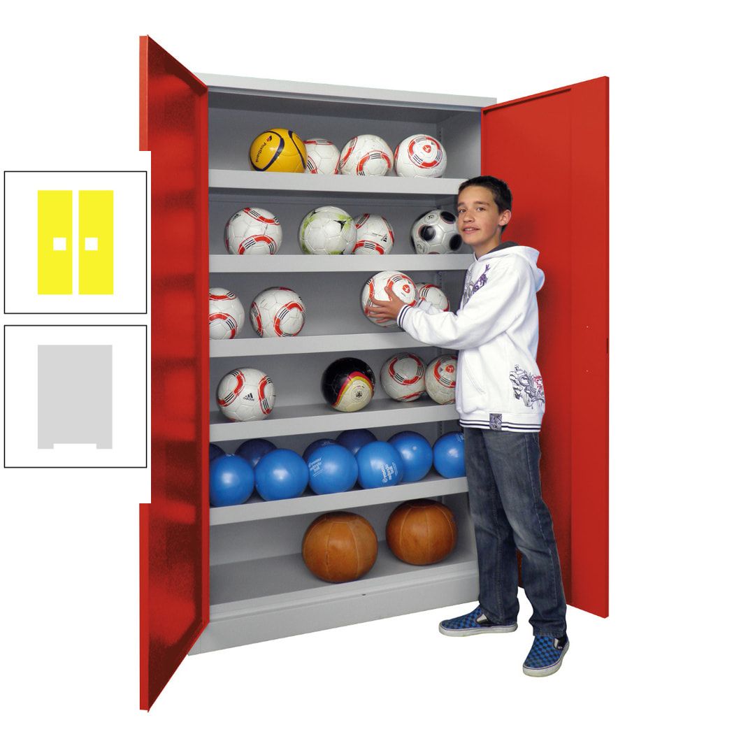 Ballschrank - Vollblechtüren - 5 Böden - 1.950x1.500x500 mm (HxBxT) - anthrazitgrau