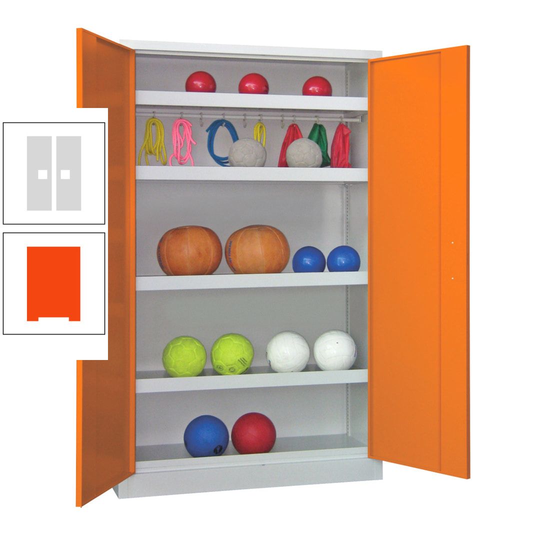 Ballschrank - Vollblechtüren - 4 Böden - 1 Hakenleiste - 1.950x1.200x500 mm (HxBxT) - anthrazitgrau