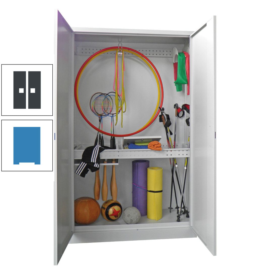 Sportschrank - Vollblechtüren - Variante 1 - 1.950x1.200x500 mm (HxBxT) - anthrazitgrau