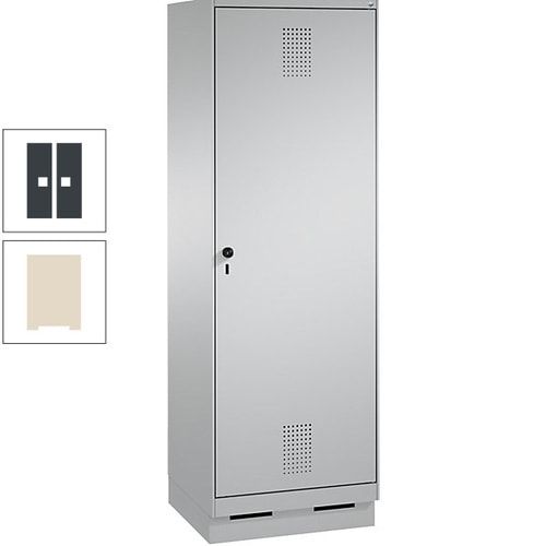 Doppel-Spind, Garderobenschrank, 1 Tür für 2 Abteile a 300 mm, Korpus anthrazitgrau, Türen anthrazitgrau, 1.800 x 600 x 500 mm (HxBxT)