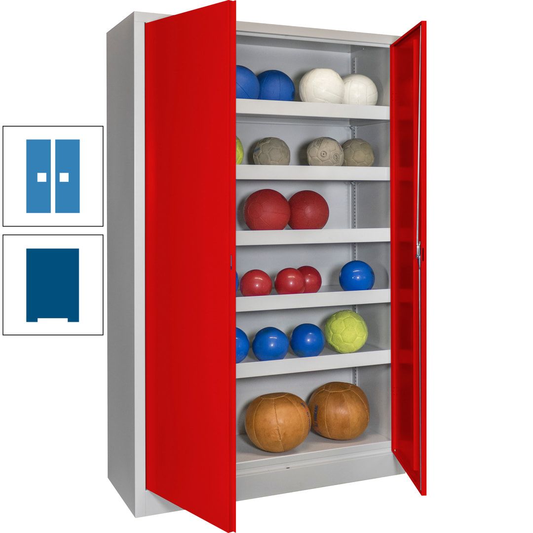 Ballschrank - Vollblechtüren - 5 Böden - 1.950x1.200x500 mm (HxBxT) - anthrazitgrau